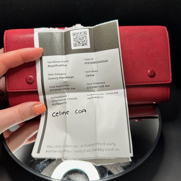 Celine Leather Continental Wallet w/COA - GUC - Picture 10 of 10